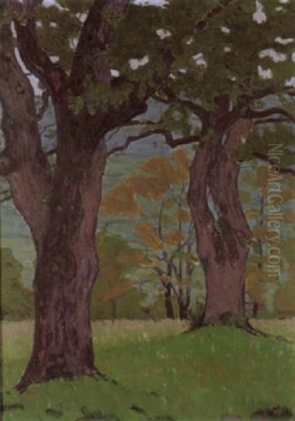 Wiesenlandschaft Mit Eichen - view 1