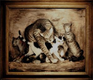 Cat With Kittens by Antonin Prochazka