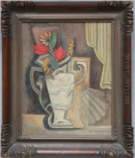 Kubistisches Stillleben Mit Blumen In Vase - view 1