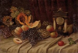 Obststillleben Mit Kommodenuhr Obststillleben Mit Kommodenuhr