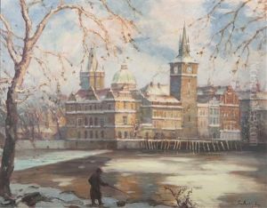 Ices On Vltava by Iaro Prochazka