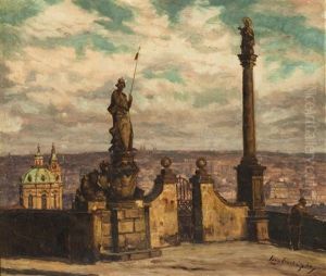 Blick Auf Prag Vom Hradschin Aus by Iaro Prochazka