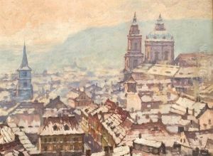 The Church Of St. Nicholas In Winter by Iaro Prochazka