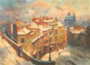 Nerudova Ulice V Zime by Iaro Prochazka