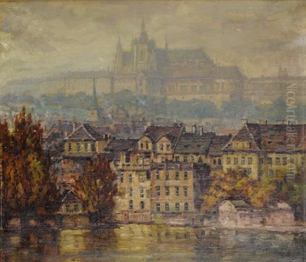 Prague Castle From The Embankment - view 1
