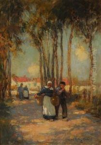 Bauern Auf Dem Weg Zum Markt by Adam Edwin Proctor