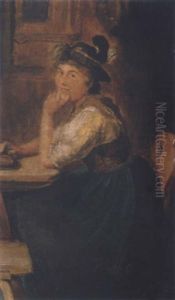 Sitzende Bauerin Am Tisch by Friedrich Proelss