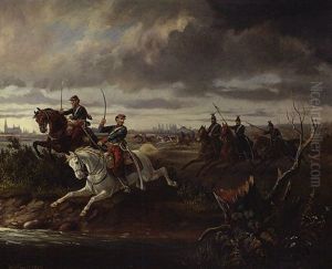 Reitergefecht Mit Ulanen by Otto Progel