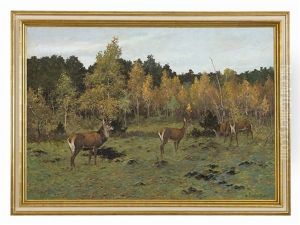 Deer In Autumn Forest by Dimitri Von Prokofiev