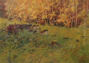 Rehe Im Herbstwald by Dimitri Von Prokofiev