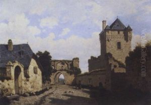 Vue D'un Chateau by Louis Hector Pron