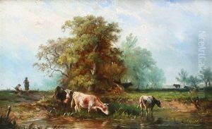 Dutch Cows by Albert Jurardus van Prooijen
