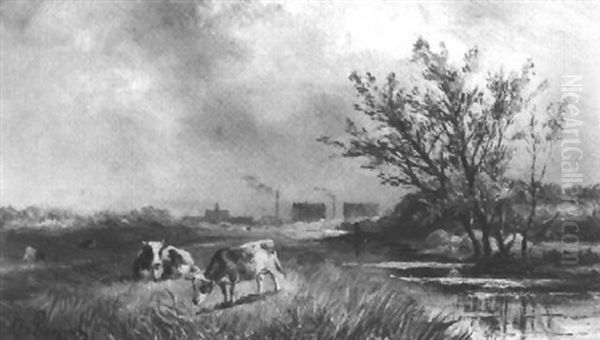 Flusslandschaft Mit Kuhen - view 1