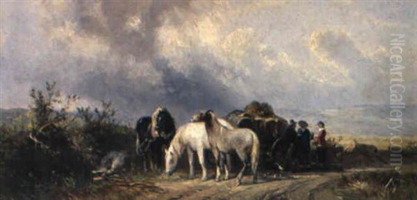 Pferdekutsche Bei Der Rast - view 1