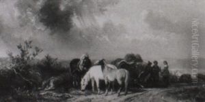 Rast Nach Der Heuernte by Albert Jurardus van Prooijen
