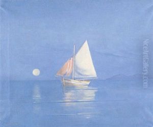 Sailing At Full Moon by Helen Prosalentis
