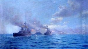 Naval Battle by Emilios Prossalentis