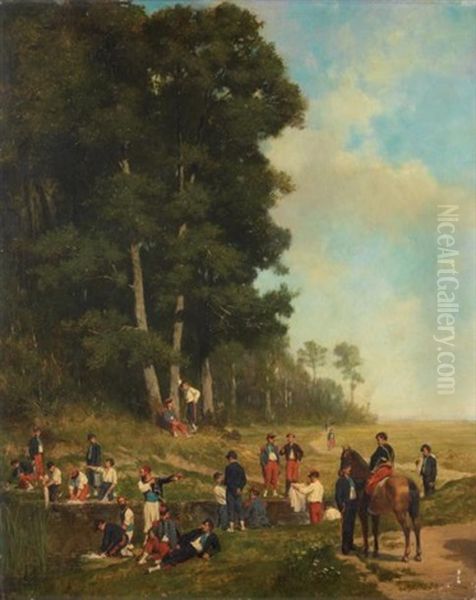Soldats Au Lavoir - view 1