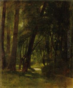 Waldlandschaft Mit Bach by Paul-Alexandre Protais