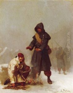 Soldaten Im Winter Bei Einer Feuerstelle by Paul-Alexandre Protais