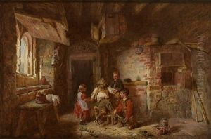 In Einer Malerischen Scheune Basteln Kinder Eine Strohpuppe Zum Guy Fawkes Day Am 5. November by Alfred Provis