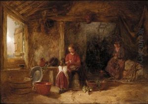 Interior Of A Welsh Farmhouse by Alfred Provis