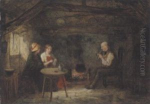 Sonntag Nachmittag Am Bauerlichen Kamin by Alfred Provis