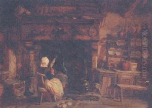An Interior At The Manor Of Gourveau, St. Pol De Leon, Brittany