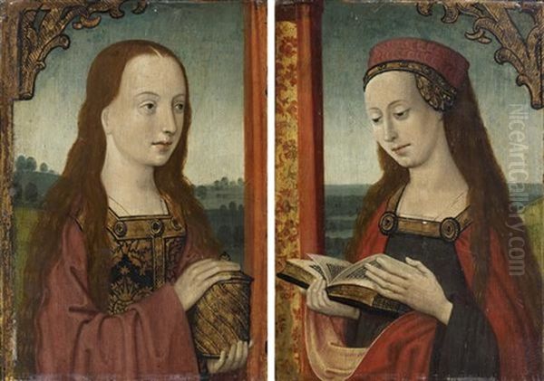 Marie-madeleine Et Femme Lisant (pair) - view 1