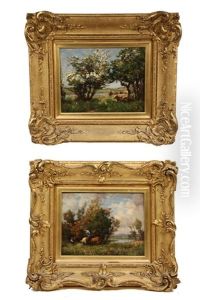 Cows In Summer Pasture (pair) by James Christie Prowett