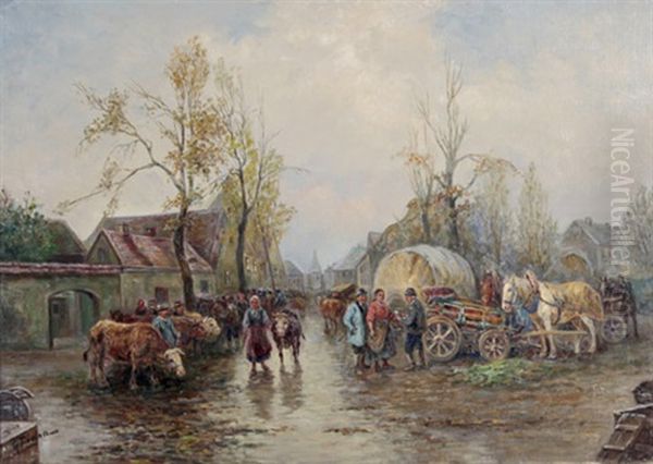 Viehmarkt In Einem Stadtchen - view 1
