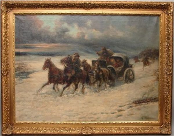 Winter Sleigh Scene - view 1