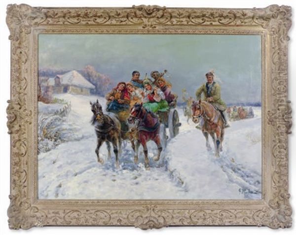 Merry Musicians In A Winter Landscape - view 1