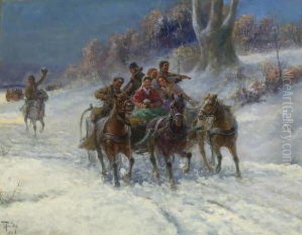 Brautzug In Winterlandschaft - view 1