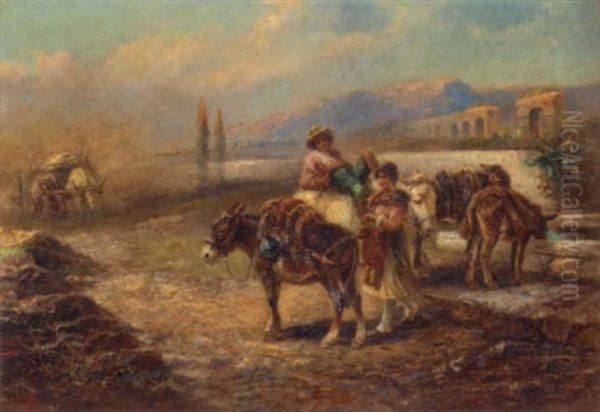 Watering The Donkeys On The Roman Campagna - view 1
