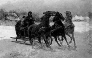 Trojka In Winterlicher Landschaft
