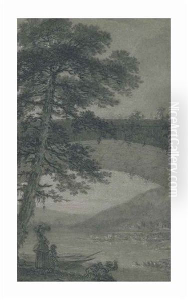 Washerwomen And A Boat Under A Bridge - view 1