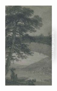 Washerwomen And A Boat Under A Bridge by Pierre-Paul Prud'hon