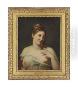 Portrait Of Anne Boutet (1779-1847), Known As Mademoiselle Mars, As Flora, Bust-length by Pierre-Paul Prud'hon