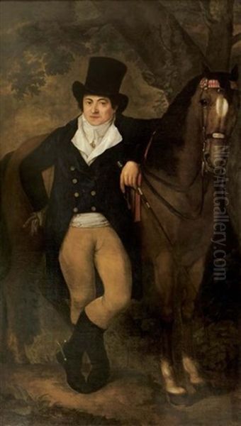 Portrait D'un Gentilhomme Avec Son Cheval - view 1