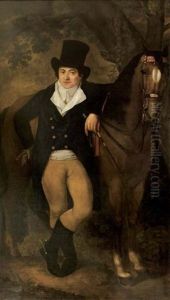 Portrait D'un Gentilhomme Avec Son Cheval by Pierre-Paul Prud'hon