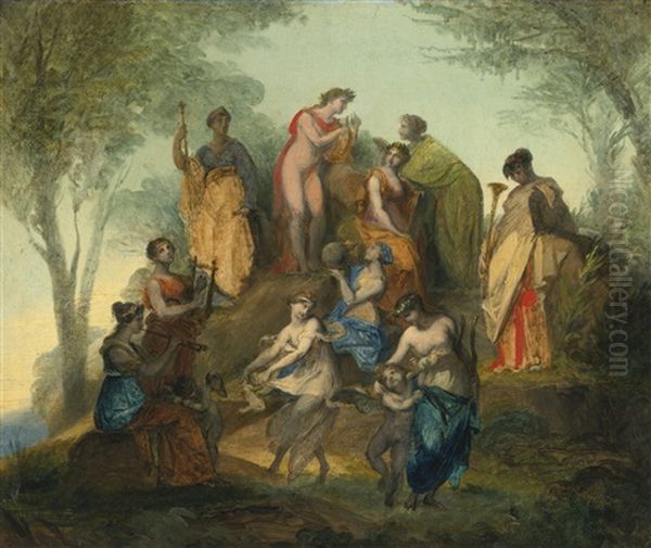 Apollo And The Nine Muses On Mount Parnassus - view 1