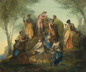 Apollo And The Nine Muses On Mount Parnassus by Pierre-Paul Prud'hon