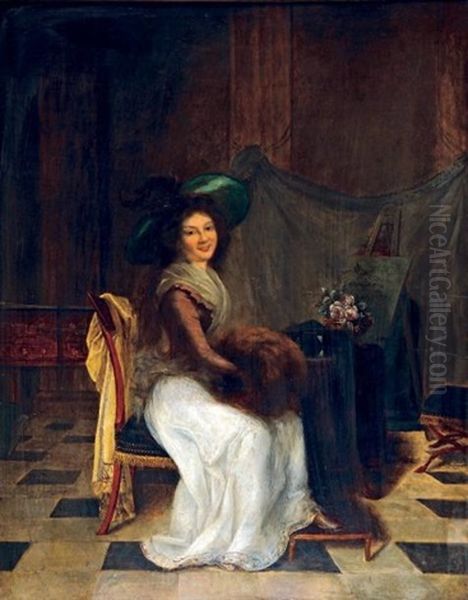 Portrait De Femme Au Manchon Dans Un Interieur - view 1