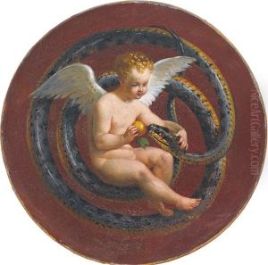 Amor Mit Apfel Und Schlange by Pierre-Paul Prud'hon