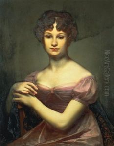 Portrait De Madame Antoine Passy (+ Etude Pour Le Portrait De Madame Passy; 2 Works, Various Sizes) by Pierre-Paul Prud'hon
