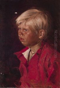 Portrait Of A Boy by Illarion Mikhailovich Pryanishnikov