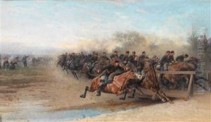 Kadetten Des Nikolaevski Militarinstituts Beim Manover by Ivan Petrovich Pryanishnikov