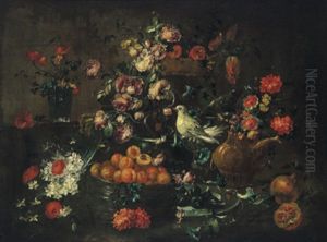 Composizione Di Fiori Con Un'uccello: Komposition Von Blumen Mit Einem Vogel Composizione Di Fiori Con Un'uccello: Komposition Von Blumen Mit Einem Vogel