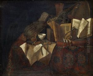 Vanitasstilleben Med Bocker, Luta Och Fickur Vanitasstilleben Med Bocker, Luta Och Fickur